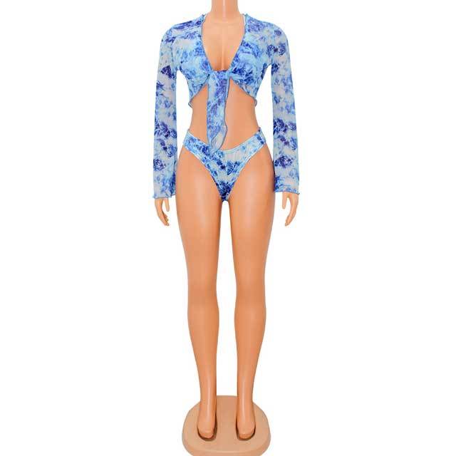 Printed 3 Piece Bikini Set