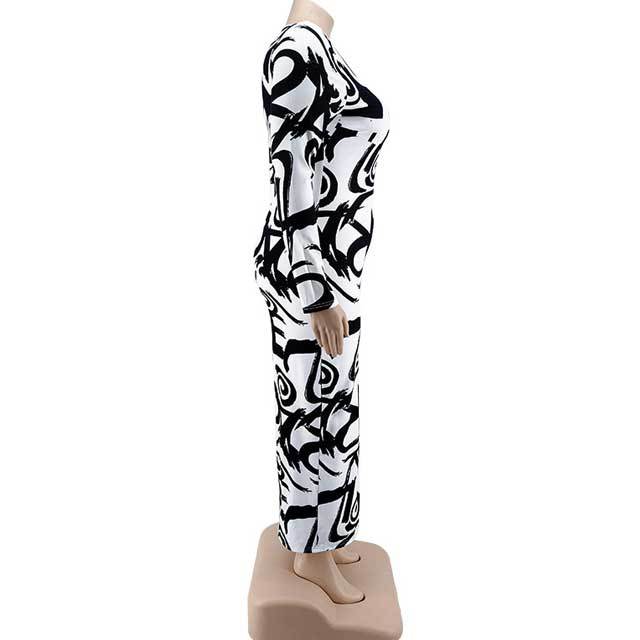 Plus Size Graffic Maxi Dress