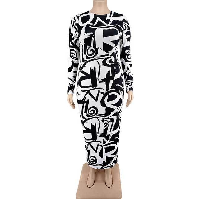 Plus Size Graffic Maxi Dress