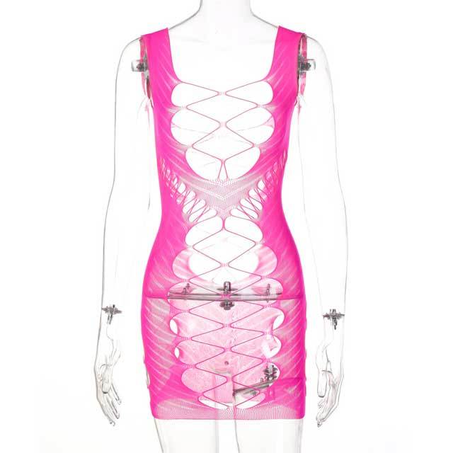 Jacquard Hollow Out Lingerie Dress