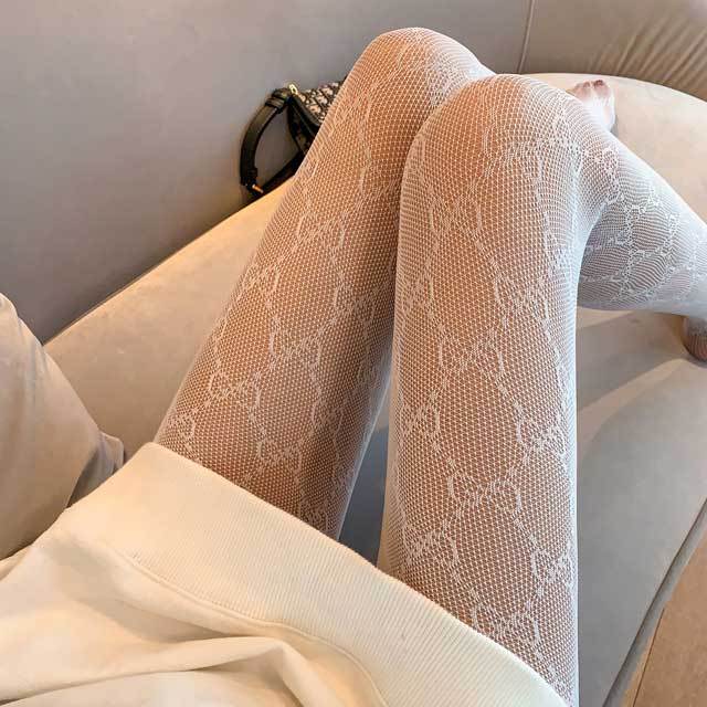 Designer Jacquard Mesh Tights