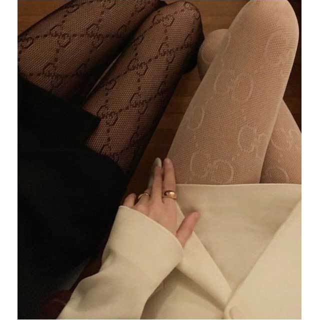 Designer Jacquard Mesh Tights