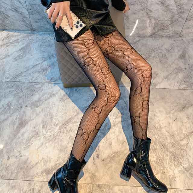 Designer Jacquard Mesh Tights