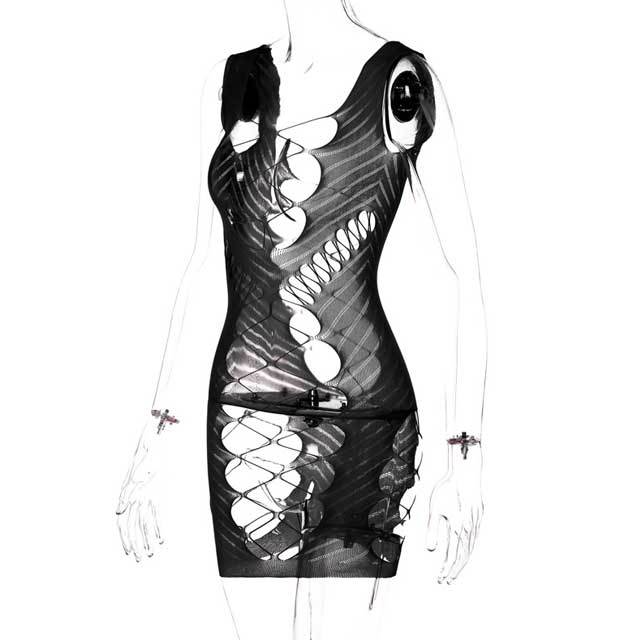 Jacquard Hollow Out Lingerie Dress