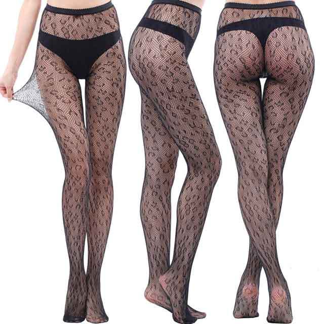 Leopard Mesh Tights