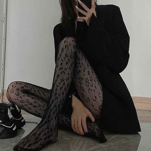 Leopard Mesh Tights