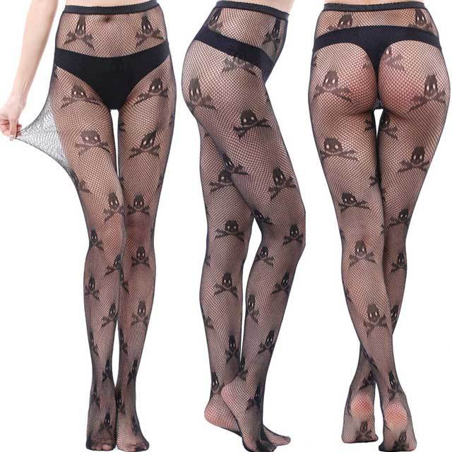 Skull Mesh Tights