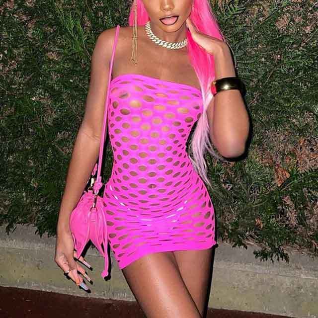 Strapless Hollow Out Lingerie Dress