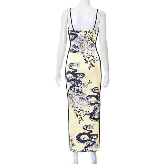 Dragon Print Cami Maxi Dress