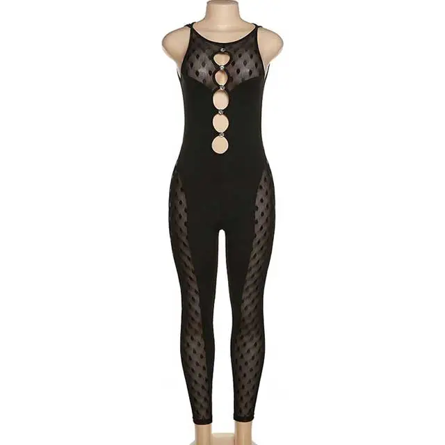 Mesh Hollow Out Jumpsuit