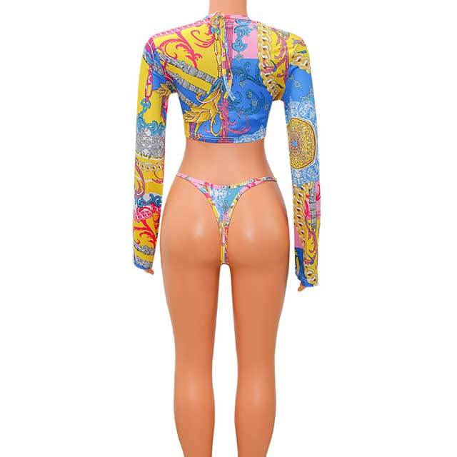 Printed 3 Piece Bathing Suit
