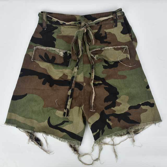 Distressed Camo Cargo Shorts