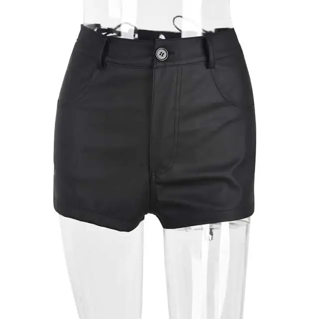 Leather Lace-Up Biker Shorts