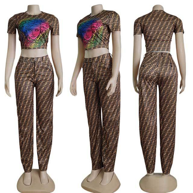 Printed Casual Pants Set