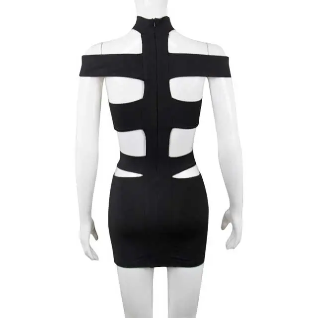 Hollow Out Choker Bandage Dress