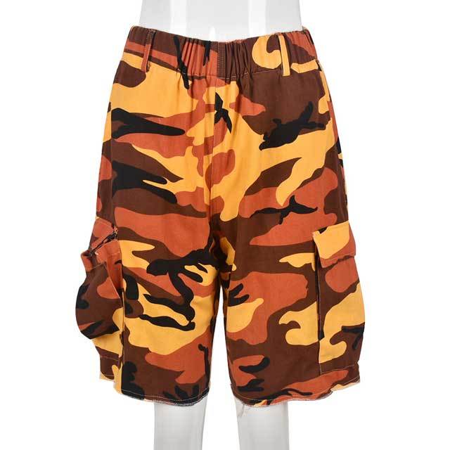 Camo Print Cargo Shorts