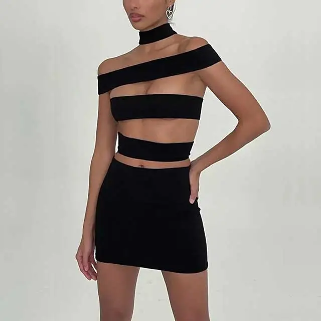 Hollow Out Choker Bandage Dress