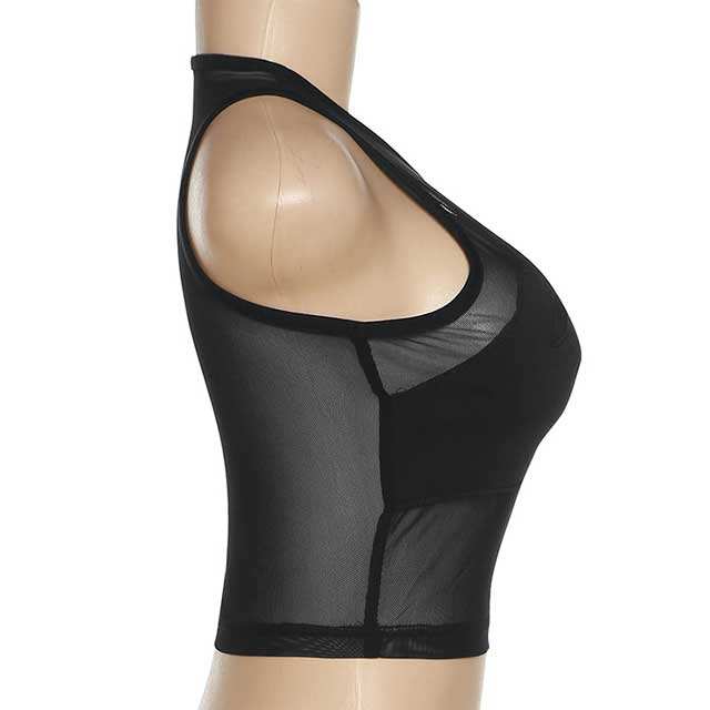 See Through Mesh Cropped Top