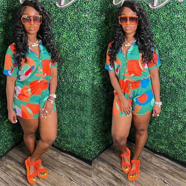 Printed Casual Two Piece Set