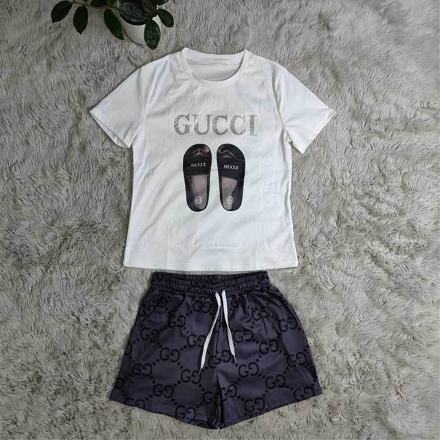 Rhinestones Casual Short Set