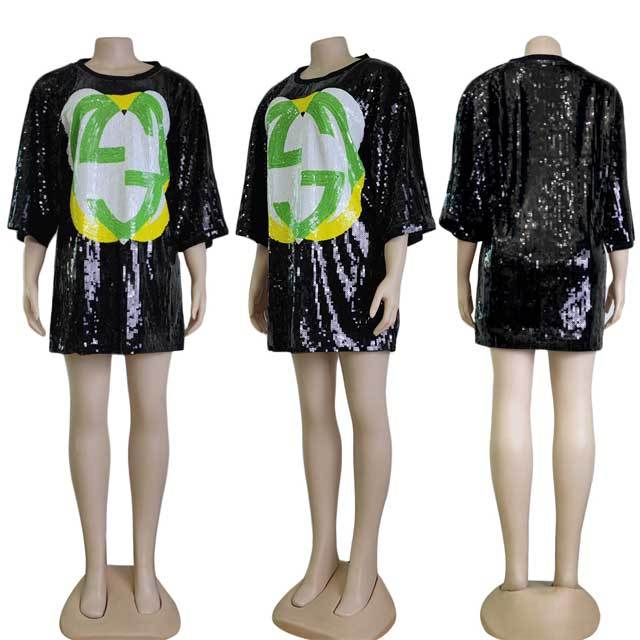 Color Block Sequin Dress