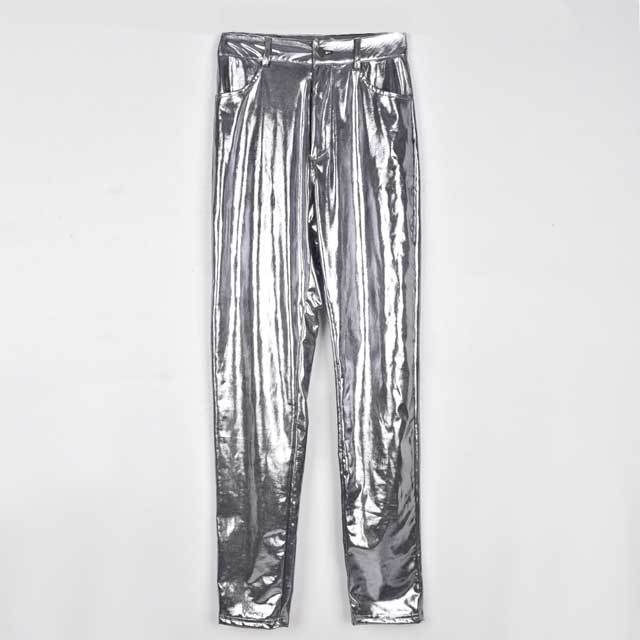 Skinny Metallic Casual Pants