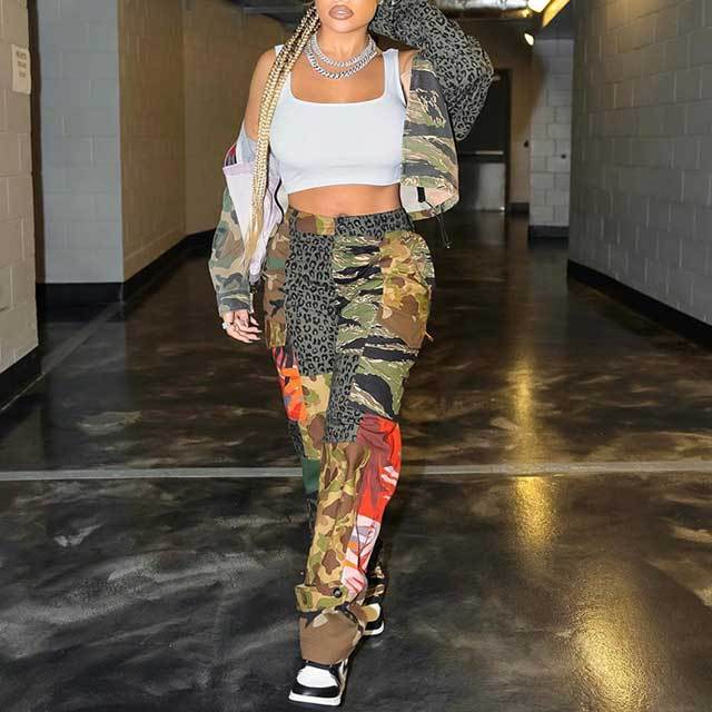 High Waist Camo Jogging Pant