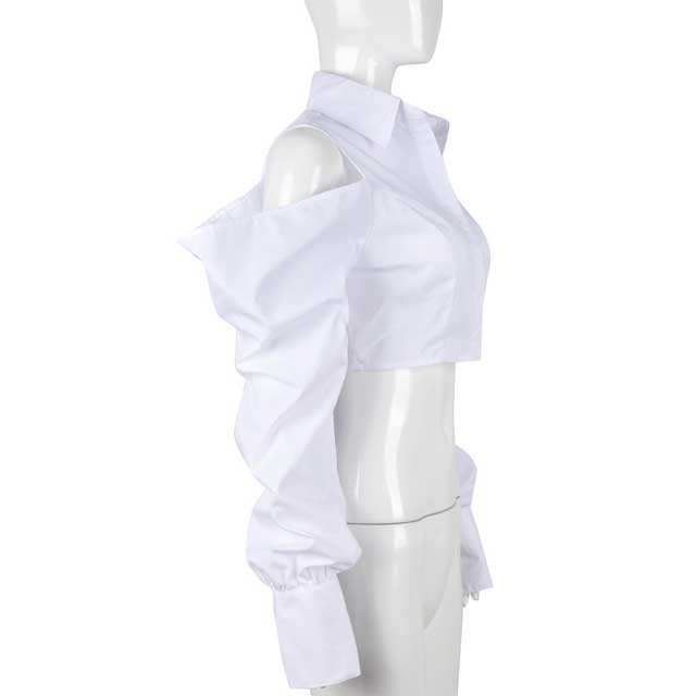 Cold Shoulder Crop Shirt