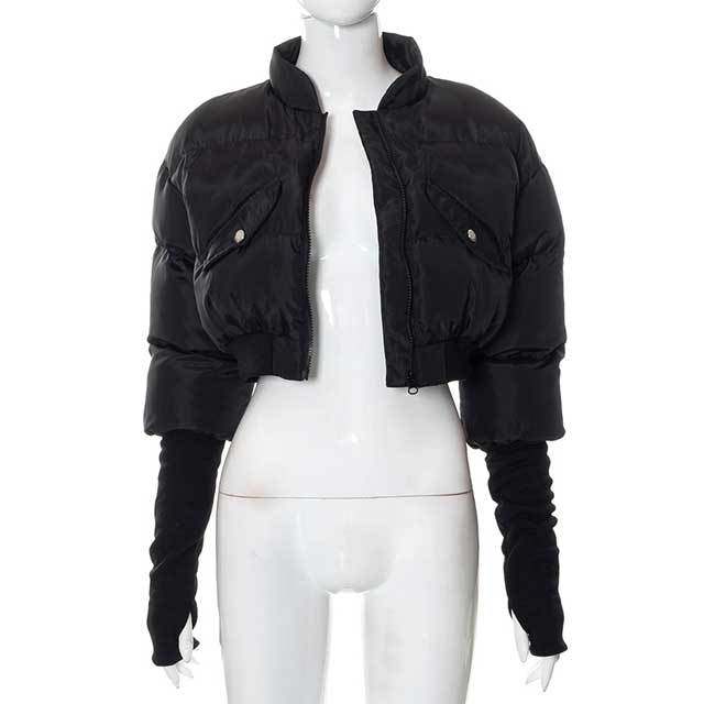 Zipper Crop Puffer Jacket