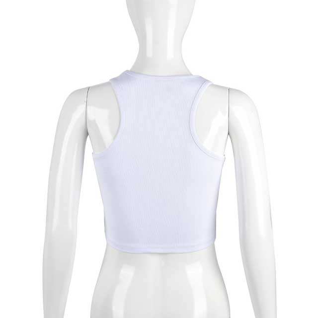 Letter Print Ribbed Tank Top