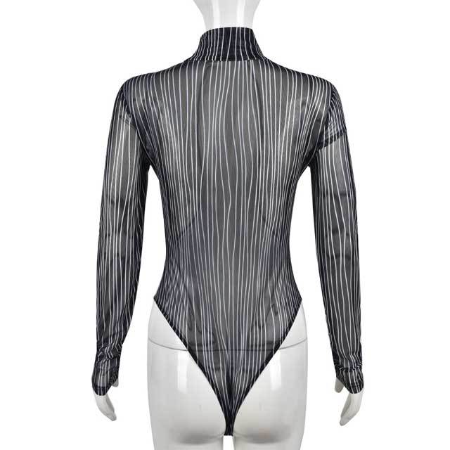 Mesh Striped Bodysuit
