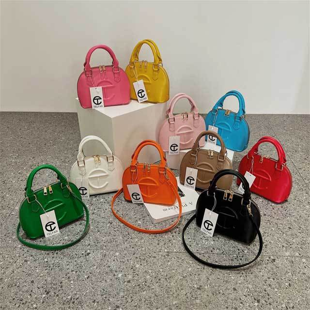 Candy Color Leather Embossing Hand Bag