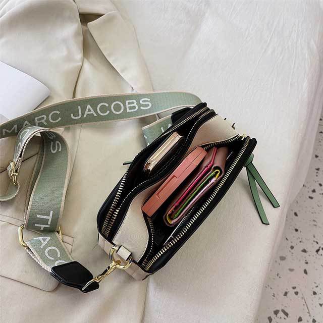 Color Block Leather Crossbody Bag