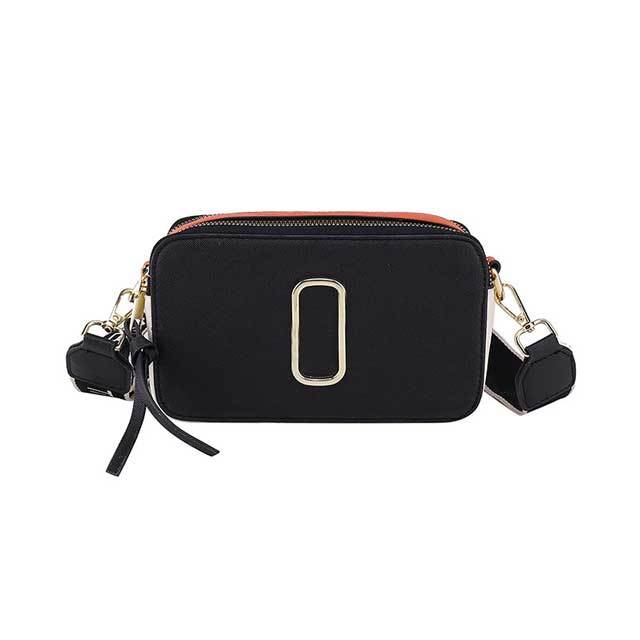 Color Block Leather Crossbody Bag