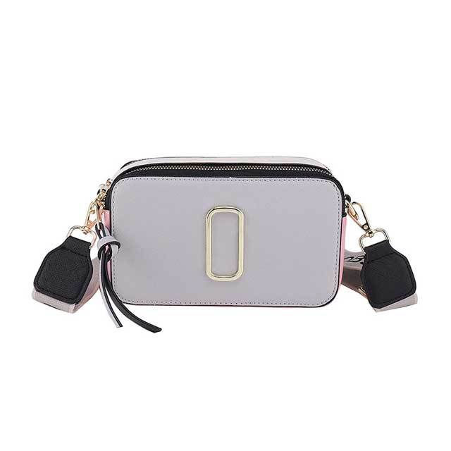 Color Block Leather Crossbody Bag