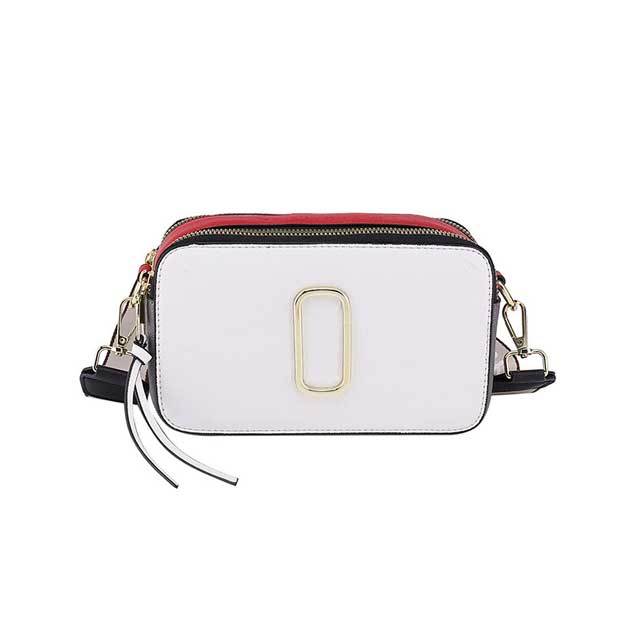 Color Block Leather Crossbody Bag