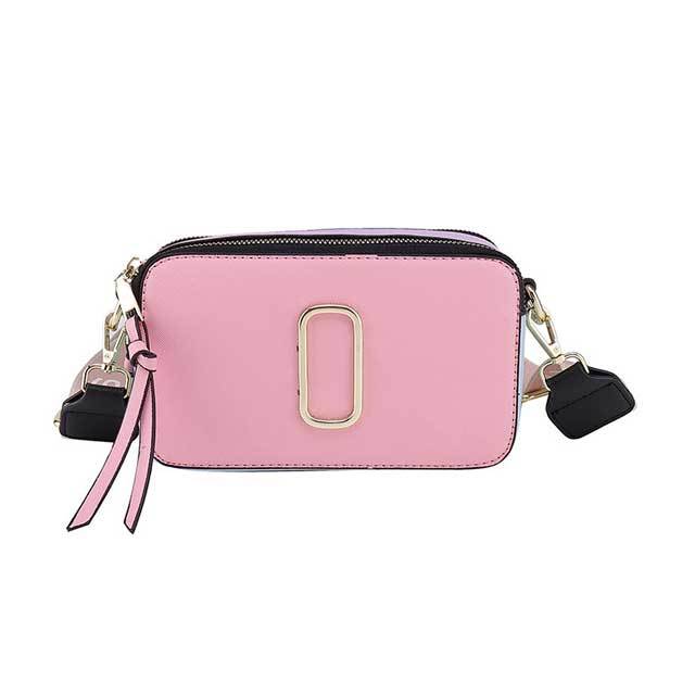Color Block Leather Crossbody Bag