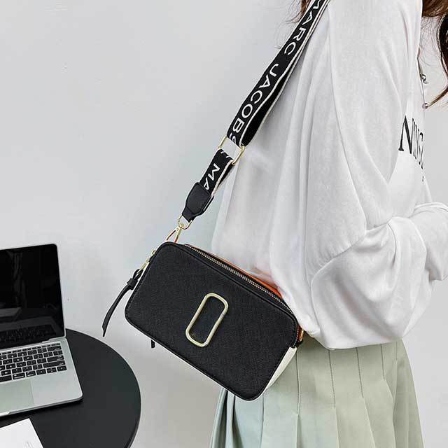 Color Block Leather Crossbody Bag