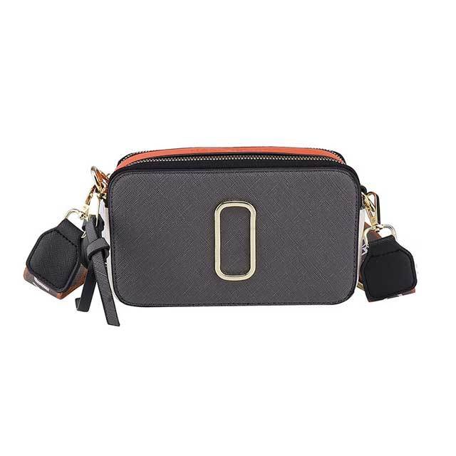 Color Block Leather Crossbody Bag