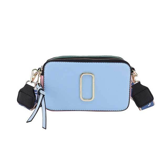 Color Block Leather Crossbody Bag