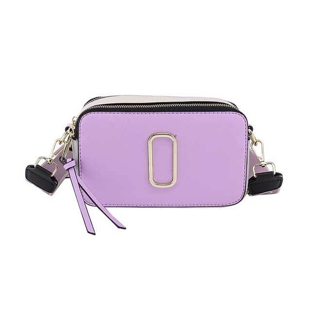 Color Block Leather Crossbody Bag