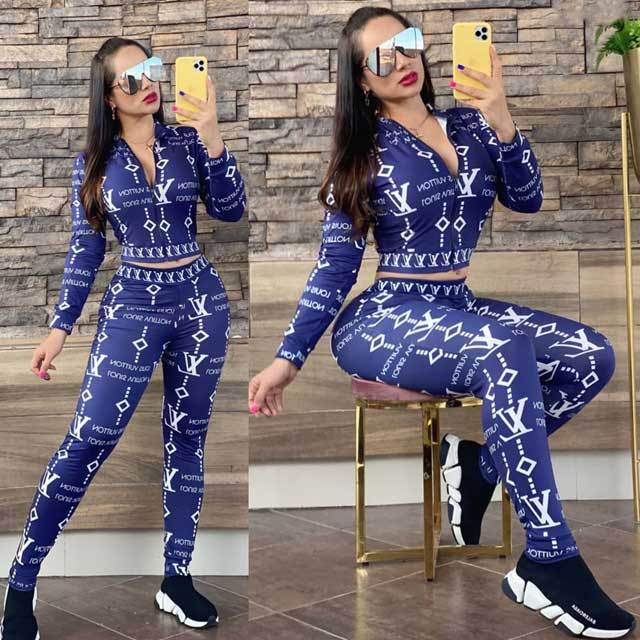 Printed Striped Jogging Pants Set