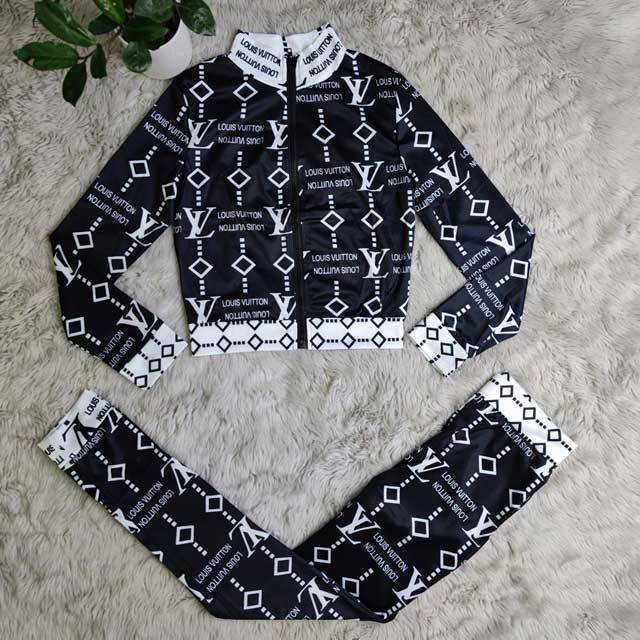 Printed Striped Jogging Pants Set