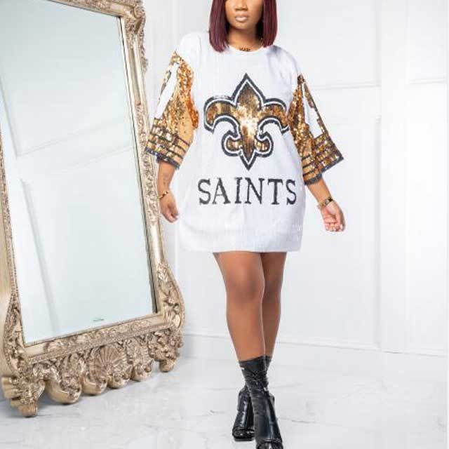 Chic Letter Design Sequin Dress