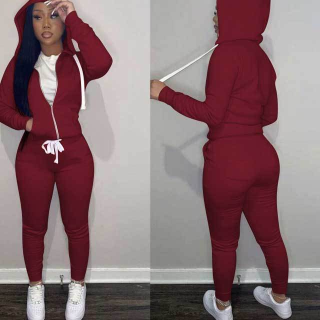 Hoodie Top Casual Jogging Suit