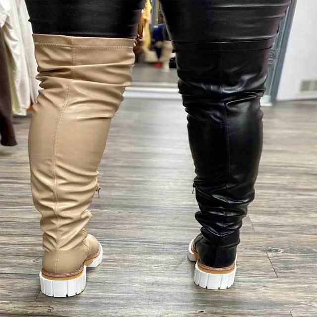 Leather Over Knee Boots