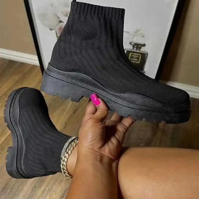 Knit Casual Boots