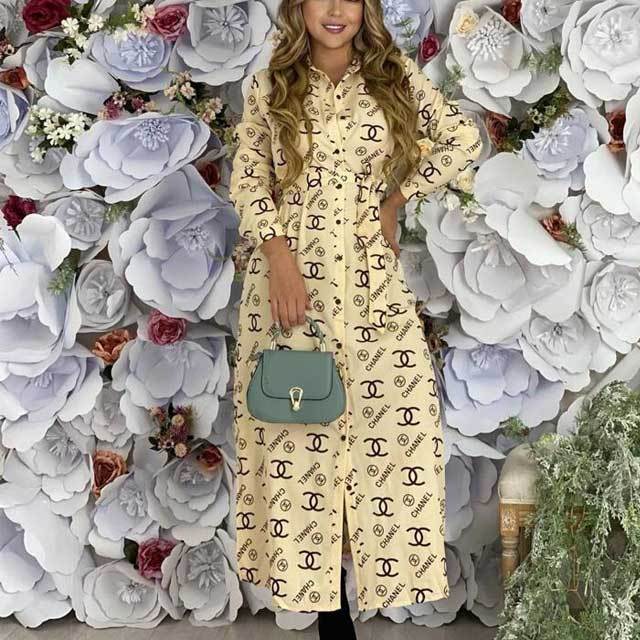 Letter Print Shirt Dress