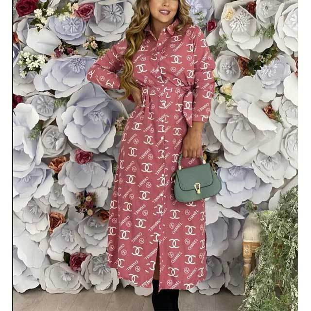 Letter Print Shirt Dress