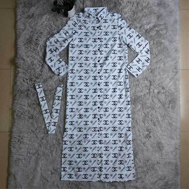 Letter Print Shirt Dress